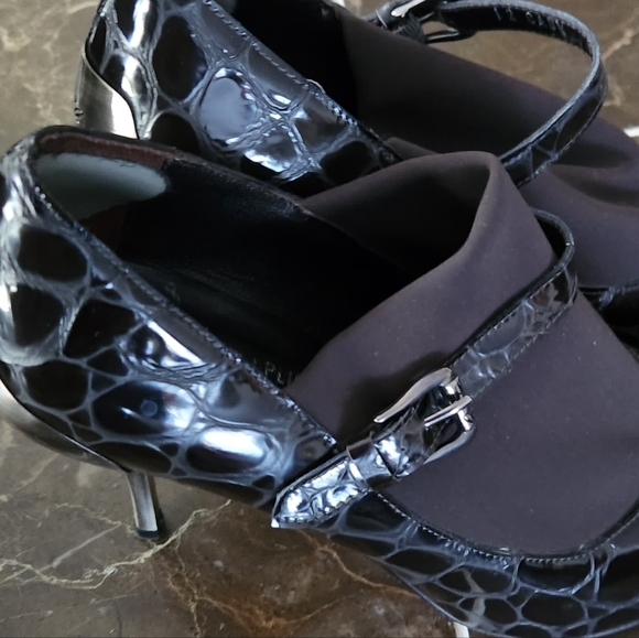 Donald J Pliner Couture Charo Croc Leather High Heel Pumps ITALY - Picture 2 of 8